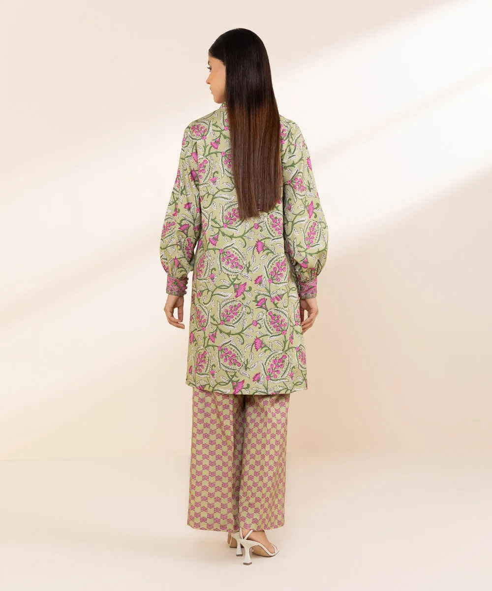 2 Piece - Printed Linen Suit