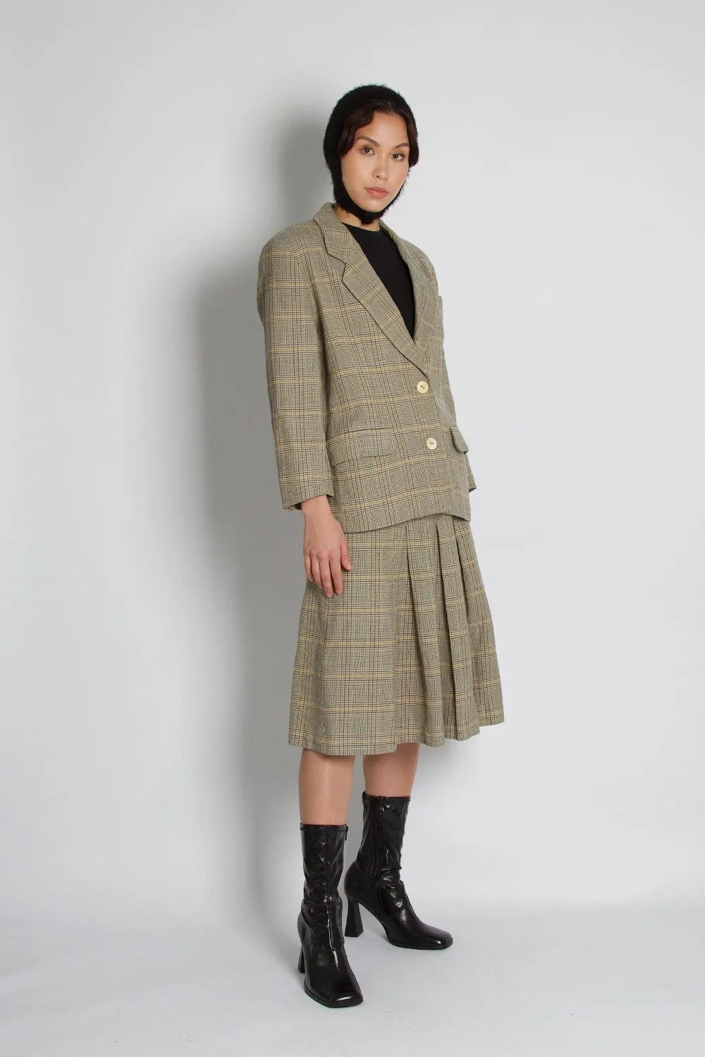 Aquascutum Vintage Wool Tweed Check Suit