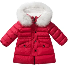 Baby  Girls  Red  "Essentiel"  Padded Down Coat