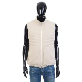 Beige Cashmere Down Vest - Bodywarmer Gilet