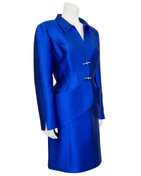 Blue Metallic Skirt Suit