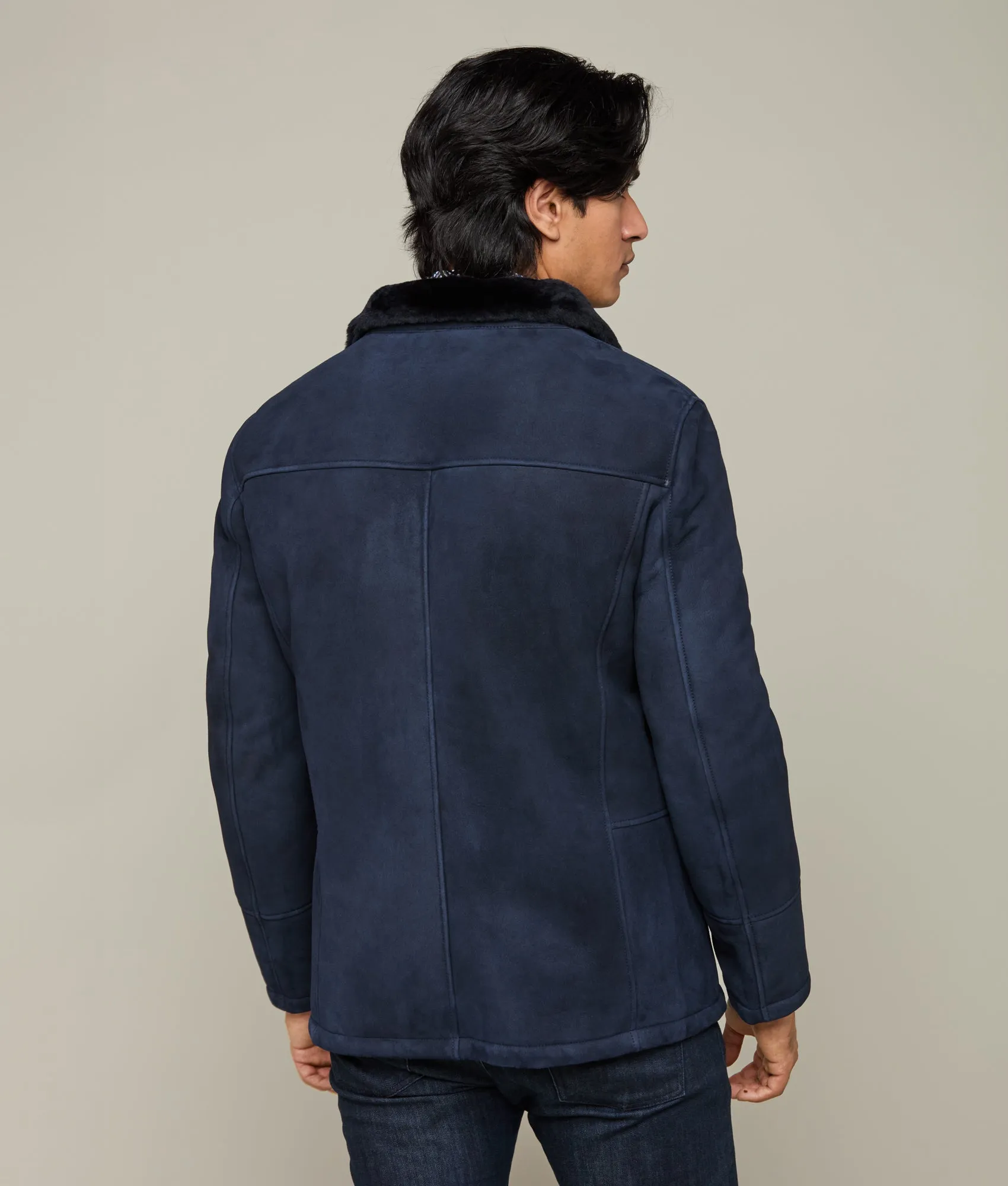 Bruce Shearling Coat :: Navy