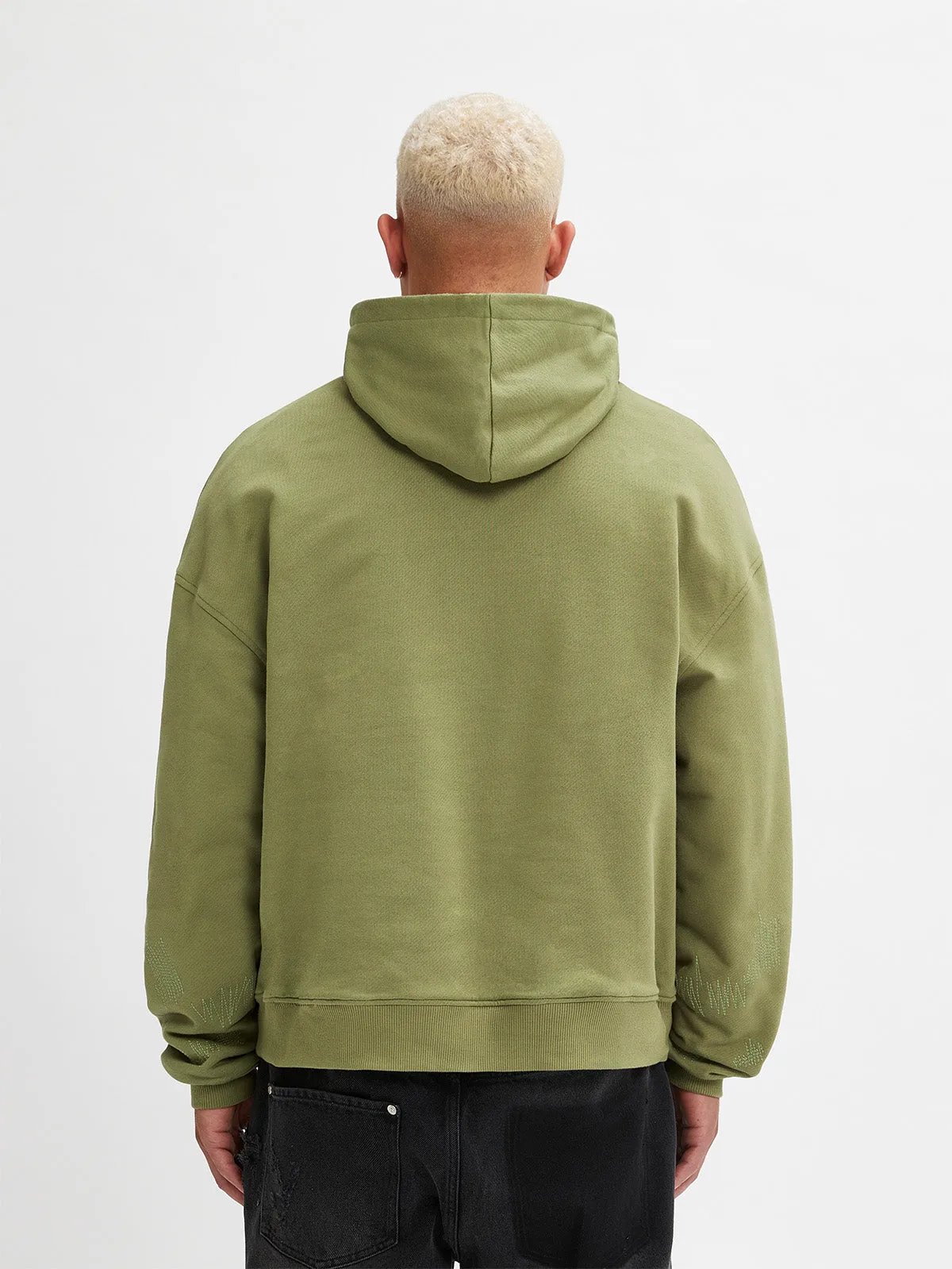 DOUBLE LAYED HOODIE - GREEN