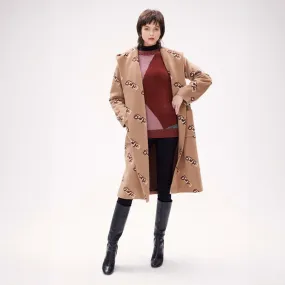 Dvf Eunice Coat in Dvf Logo Camel