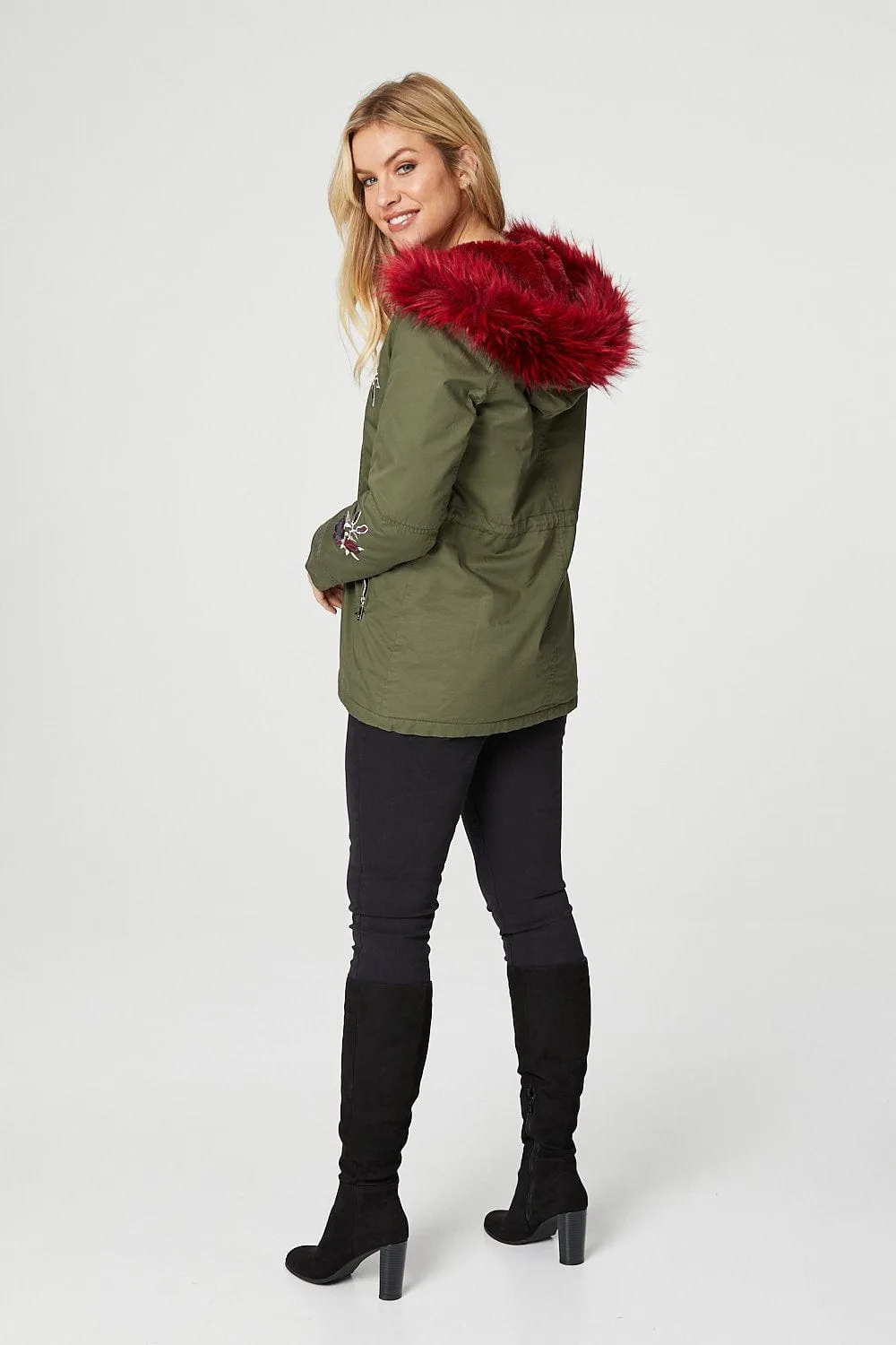 Embroidered Parka Jacket