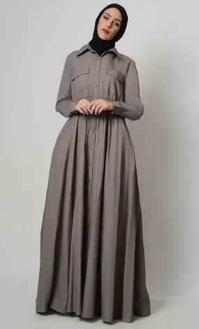 Everday Button Down Cotton Abaya - Final Sale