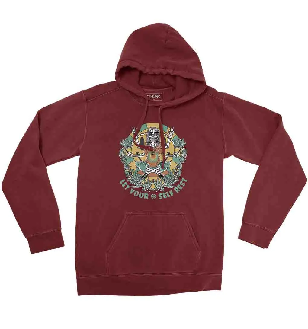 Hoodie LET YOURSELF REST - Maroon