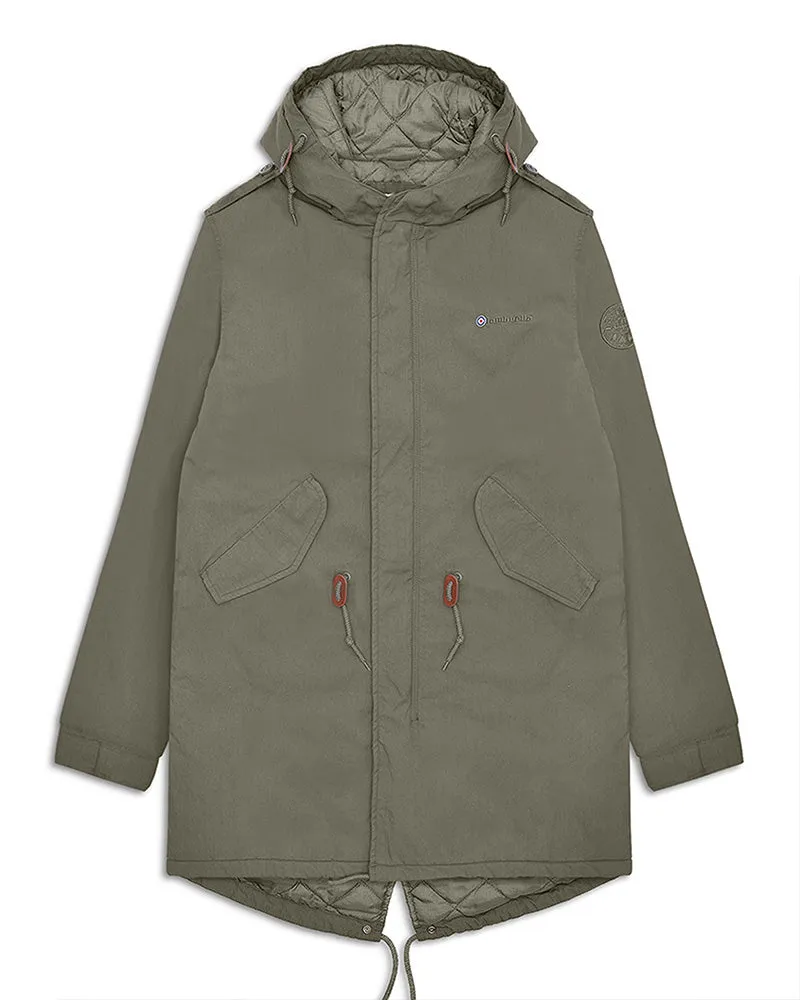 Lambretta Mens SS1400 Khaki Green M-51 Parka Coat – Stylish & Functional Winter Jacket