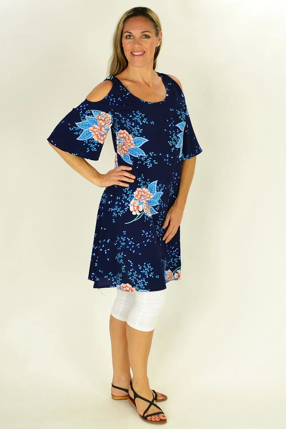 Navy Flower Tree Tunic