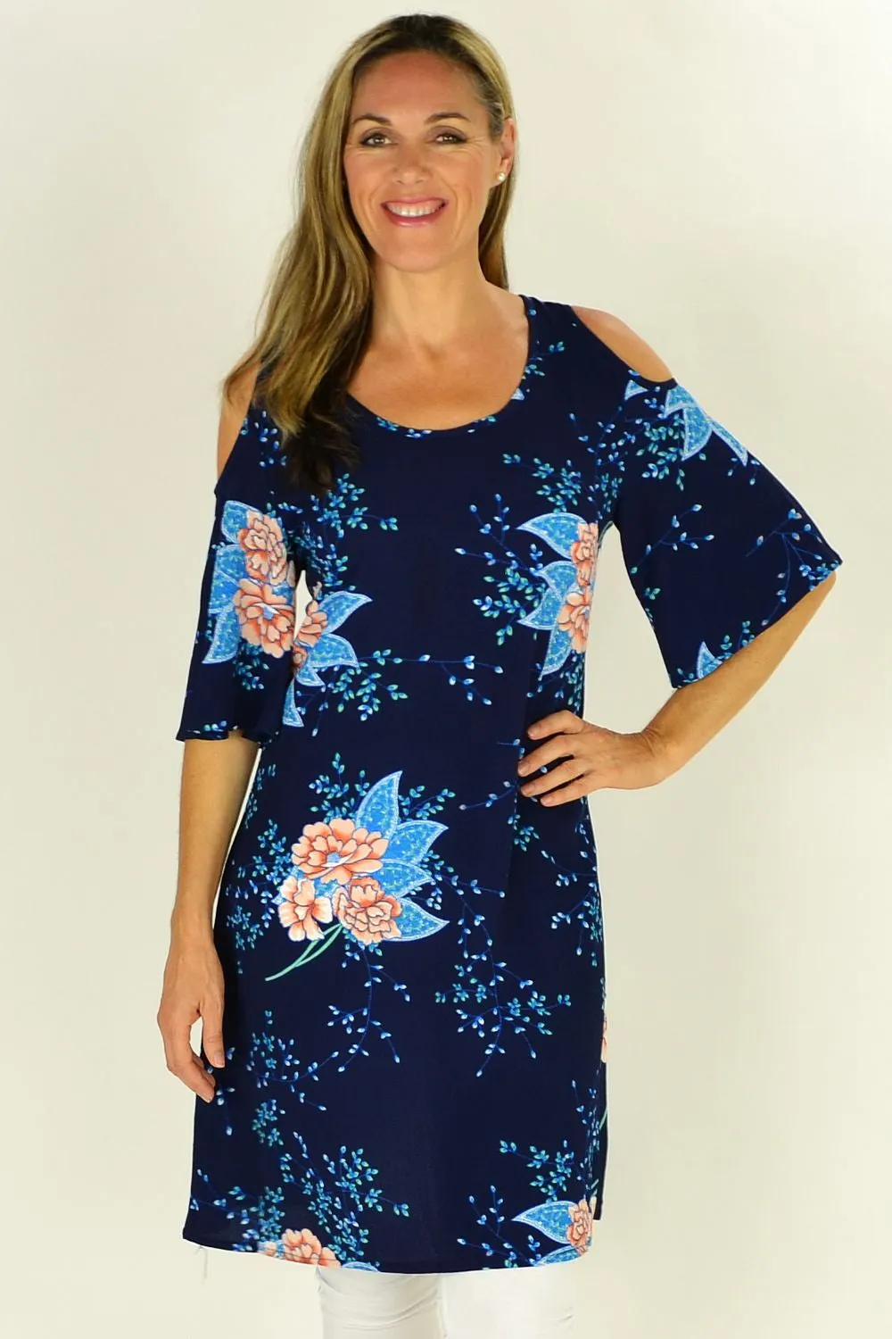 Navy Flower Tree Tunic