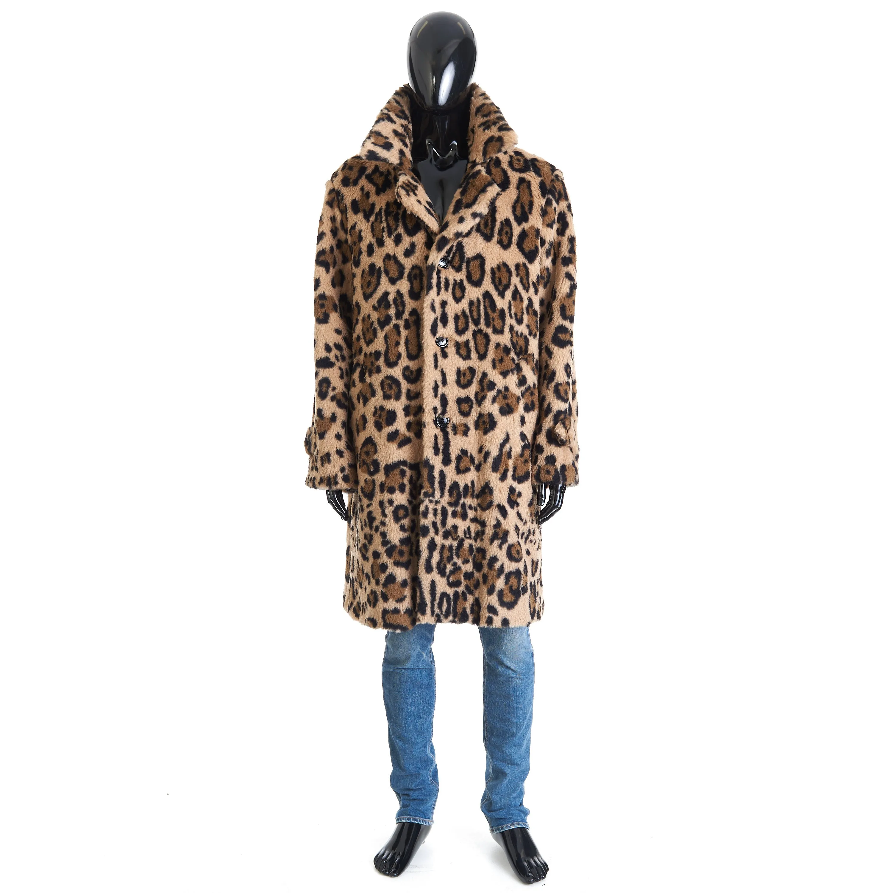 Oversized MAC Coat In Leopard Print Alpaca