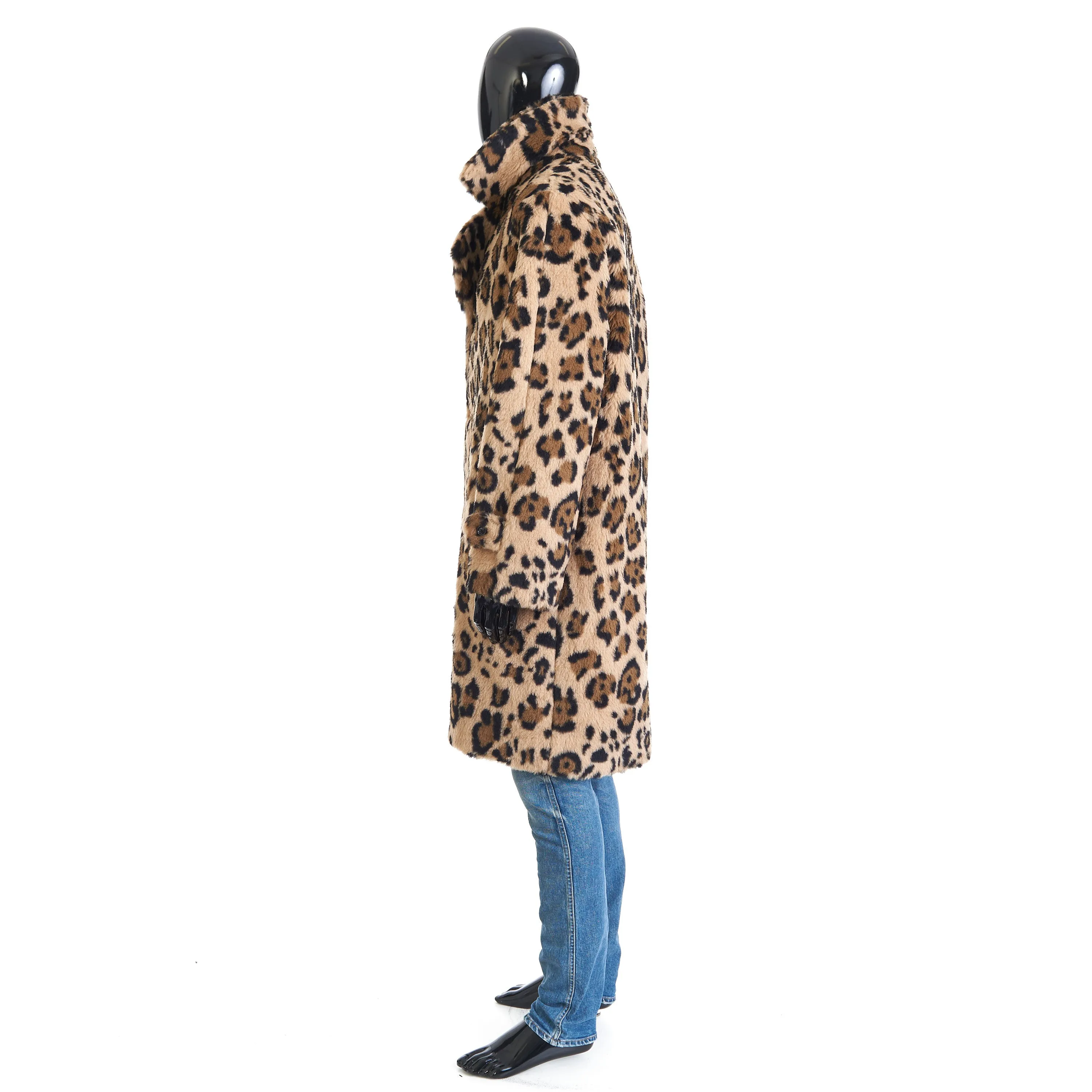 Oversized MAC Coat In Leopard Print Alpaca