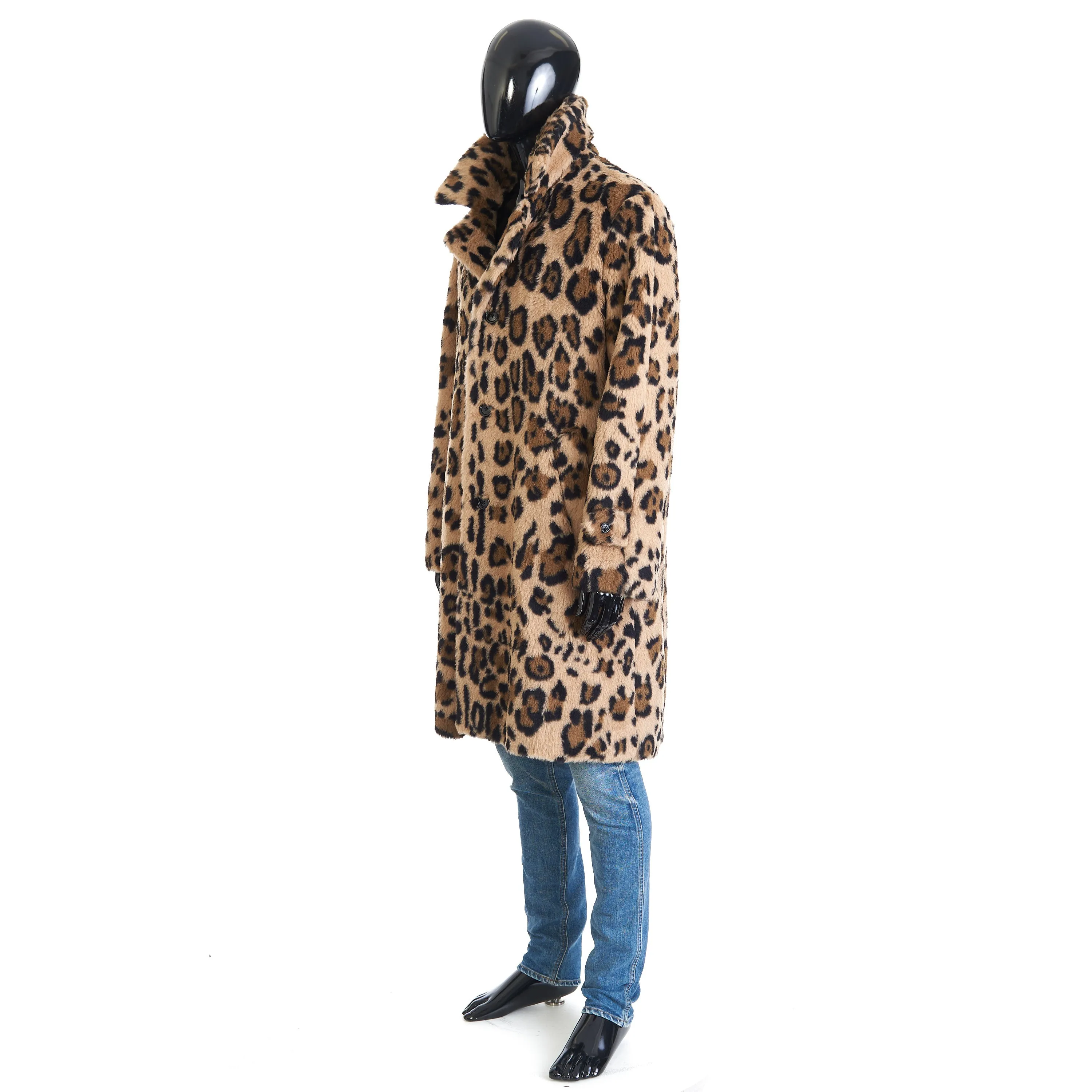 Oversized MAC Coat In Leopard Print Alpaca