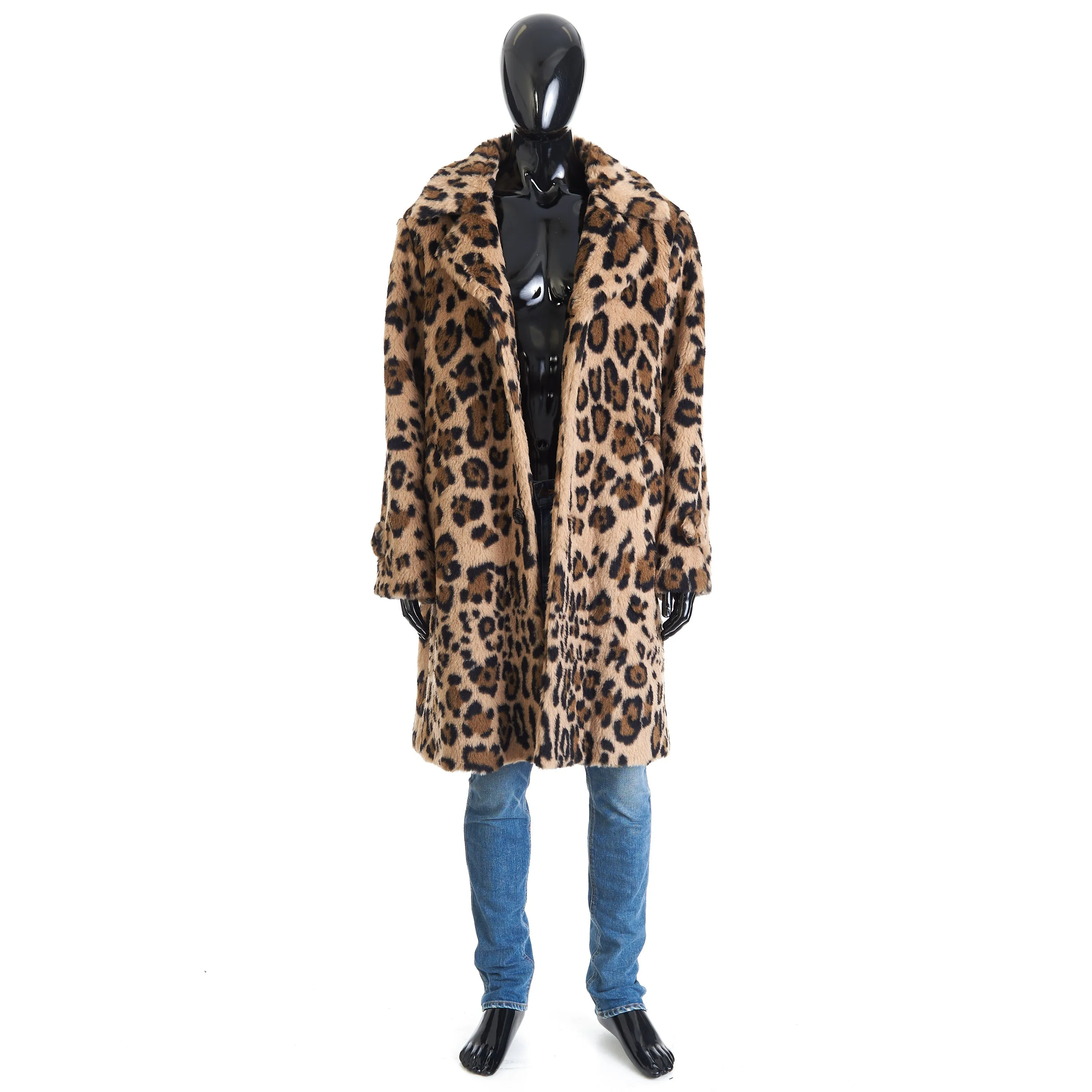 Oversized MAC Coat In Leopard Print Alpaca