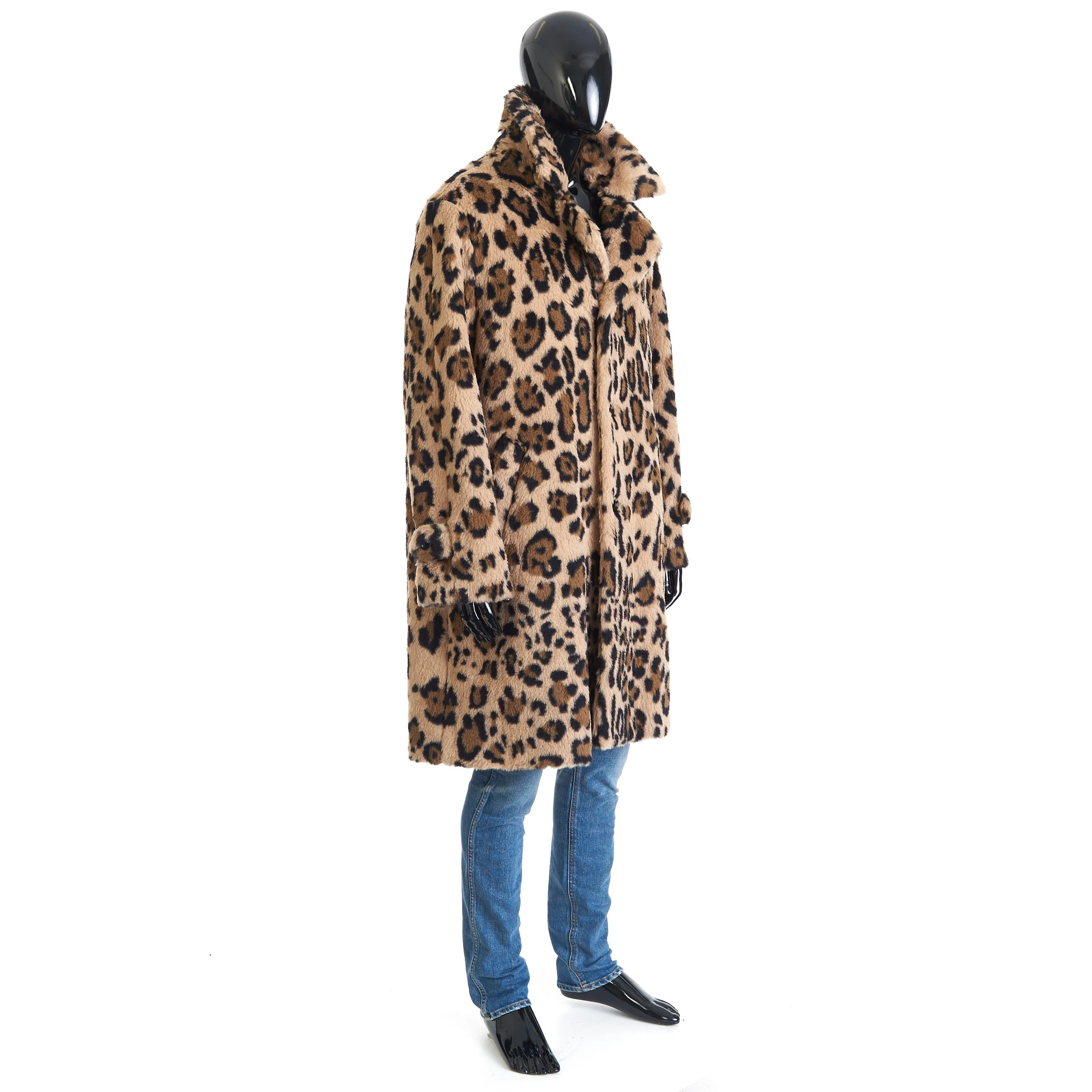 Oversized MAC Coat In Leopard Print Alpaca