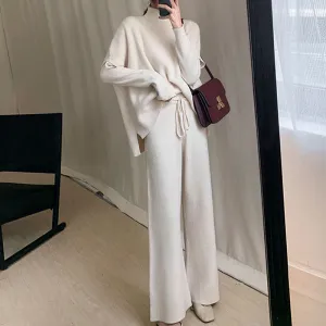 Sweater Set Woman Winter Knit Sweater   Vest   Pant 3 Piece Set Office Lady Suit Turtleneck Knit Set New Sweater for Women 2019