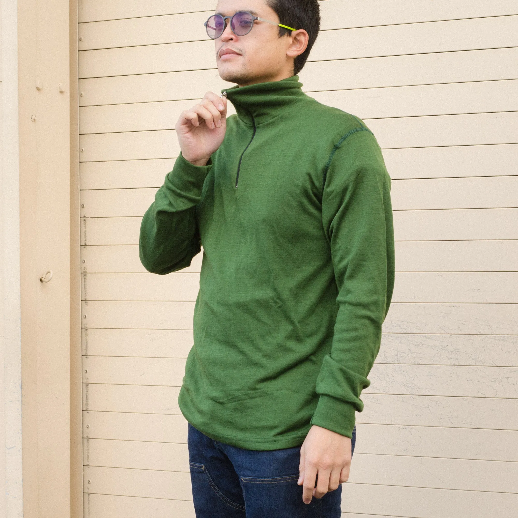 Woolywarm Aussie  Long Sleeve 1/4 zip turtleneck